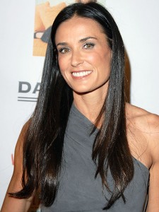 Demi moore with long hair in her 50's